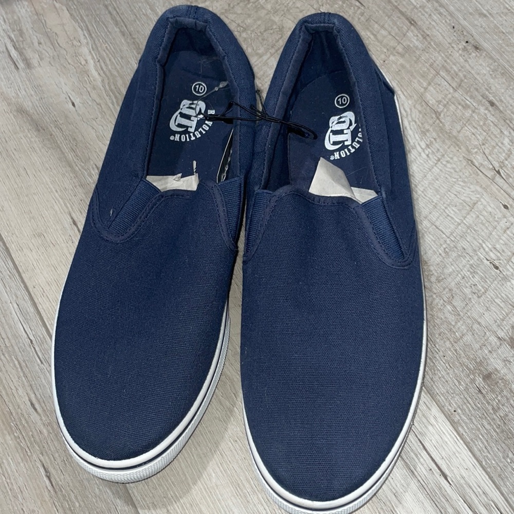 Navy blue slide on shoes